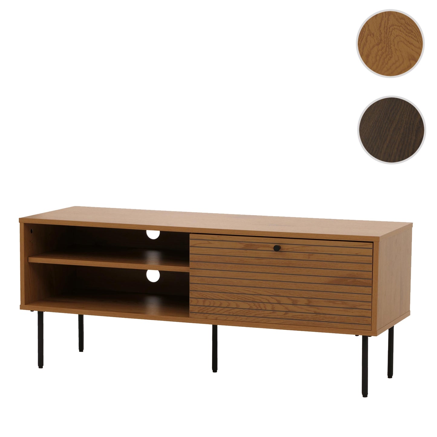 Cosmo Casa - TV-rek - Lowboard TV-meubel - Scandinavische Stijl - Metaal - Hout Melamine - Naturel - 50x120x40cm