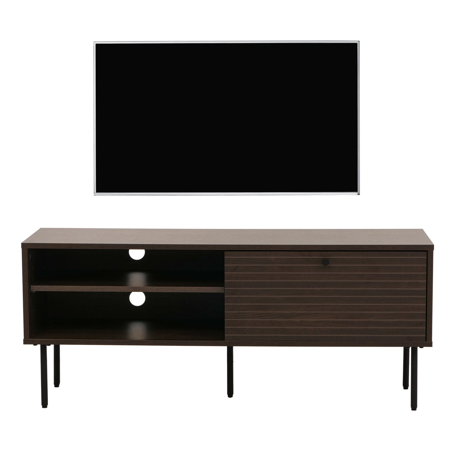 Cosmo Casa - TV-rek - Lowboard TV-meubel - Scandinavische Stijl - Metaal - Hout Melamine - Donkerbruin - 50x120x40cm