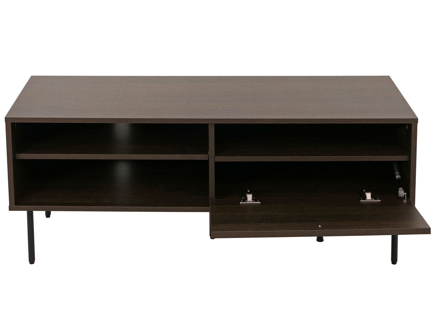 Cosmo Casa - TV-rek - Lowboard TV-meubel - Scandinavische Stijl - Metaal - Hout Melamine - Donkerbruin - 50x120x40cm