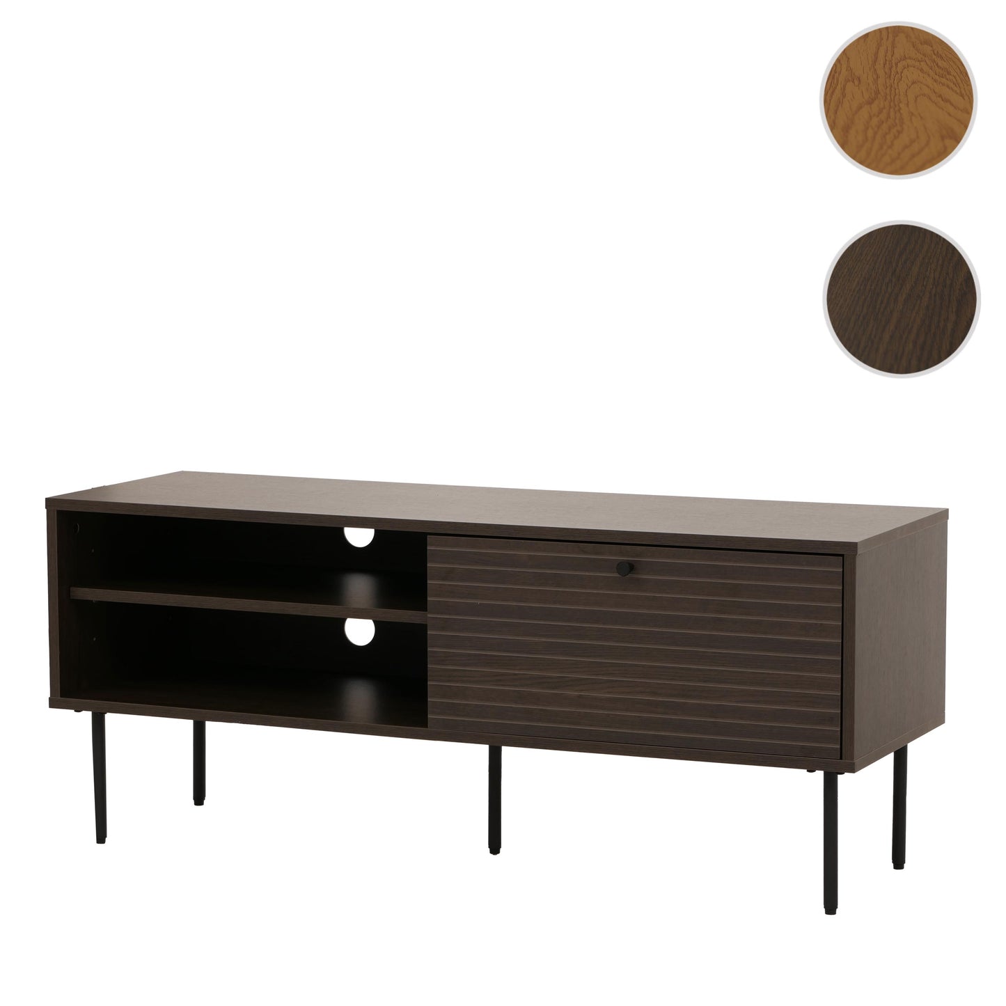 Cosmo Casa - TV-rek - Lowboard TV-meubel - Scandinavische Stijl - Metaal - Hout Melamine - Donkerbruin - 50x120x40cm