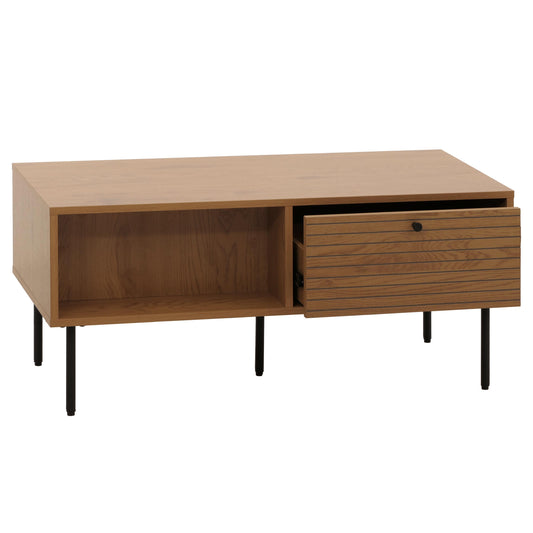 Cosmo Casa - Salontafel - Woonkamertafel - Salontafel - Scandinavische Stijl - Metaal - Hout Melamine - Naturel - 45x100x50cm