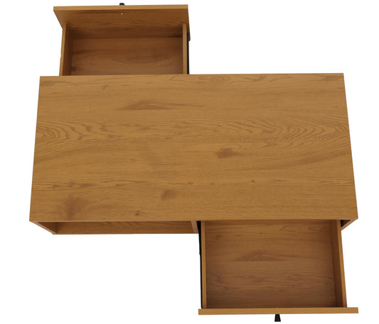 Cosmo Casa - Salontafel - Woonkamertafel - Salontafel - Scandinavische Stijl - Metaal - Hout Melamine - Naturel - 45x100x50cm