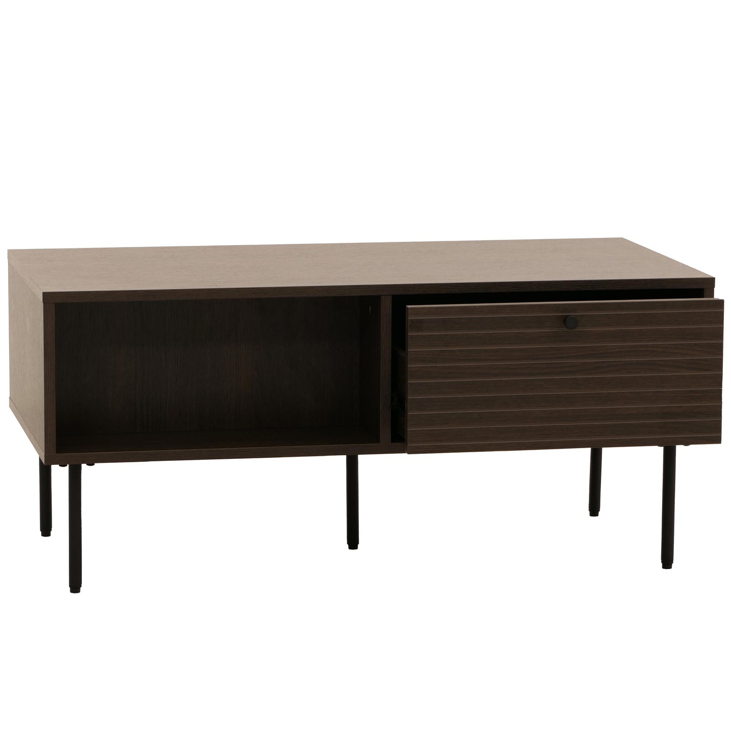 Cosmo Casa - Salontafel - Woonkamertafel - Salontafel - Scandinavische Stijl - Metaal - Hout Melamine - Donkerbruin - 45x100x50cm