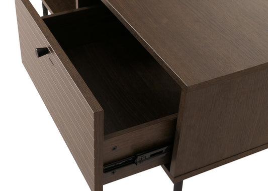 Cosmo Casa - Salontafel - Woonkamertafel - Salontafel - Scandinavische Stijl - Metaal - Hout Melamine - Donkerbruin - 45x100x50cm