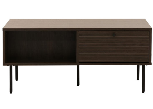 Cosmo Casa - Salontafel - Woonkamertafel - Salontafel - Scandinavische Stijl - Metaal - Hout Melamine - Donkerbruin - 45x100x50cm