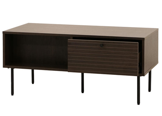 Cosmo Casa - Salontafel - Woonkamertafel - Salontafel - Scandinavische Stijl - Metaal - Hout Melamine - Donkerbruin - 45x100x50cm