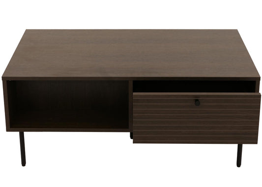 Cosmo Casa - Salontafel - Woonkamertafel - Salontafel - Scandinavische Stijl - Metaal - Hout Melamine - Donkerbruin - 45x100x50cm