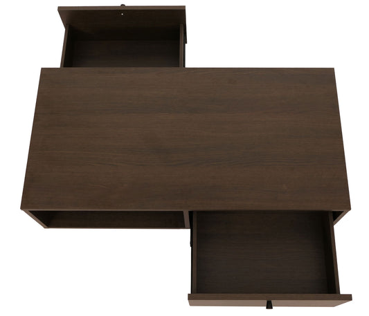 Cosmo Casa - Salontafel - Woonkamertafel - Salontafel - Scandinavische Stijl - Metaal - Hout Melamine - Donkerbruin - 45x100x50cm