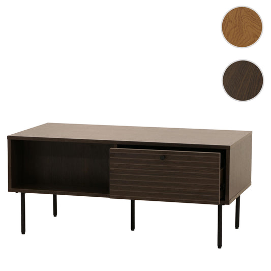 Cosmo Casa - Salontafel - Woonkamertafel - Salontafel - Scandinavische Stijl - Metaal - Hout Melamine - Donkerbruin - 45x100x50cm