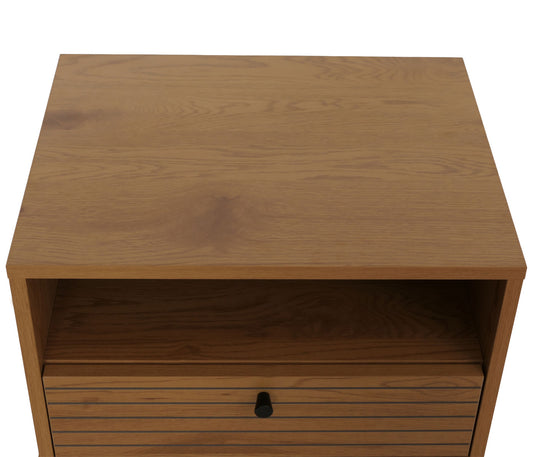 Cosmo Casa - Nachtkastje - Lade - Scandinavische Stijl - Metaal - Hout Melamine - Naturel - 50x40x50cm
