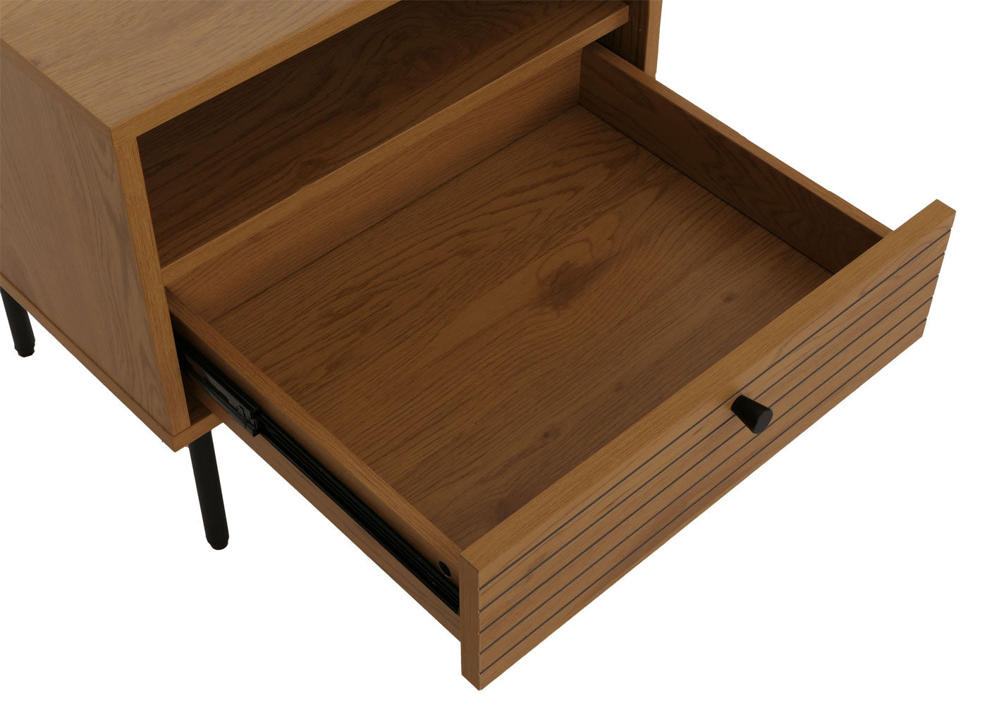 Cosmo Casa - Nachtkastje - Lade - Scandinavische Stijl - Metaal - Hout Melamine - Naturel - 50x40x50cm