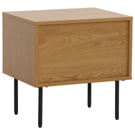 Cosmo Casa - Nachtkastje - Lade - Scandinavische Stijl - Metaal - Hout Melamine - Naturel - 50x40x50cm