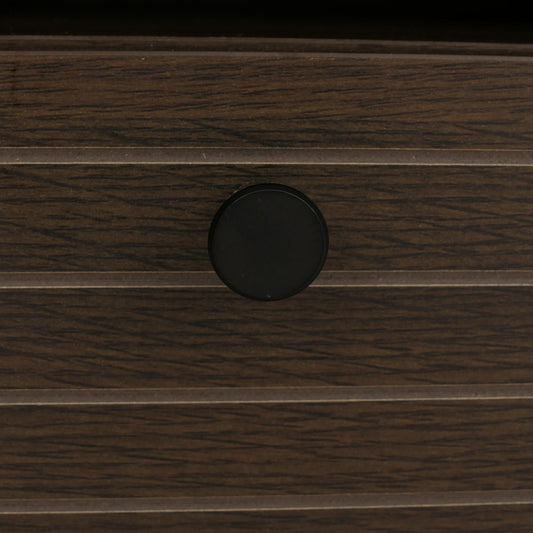 Cosmo Casa - Nachtkastje - Lade - Scandinavische Stijl - Metaal - Hout Melamine - Donkerbruin - 50x40x50cm