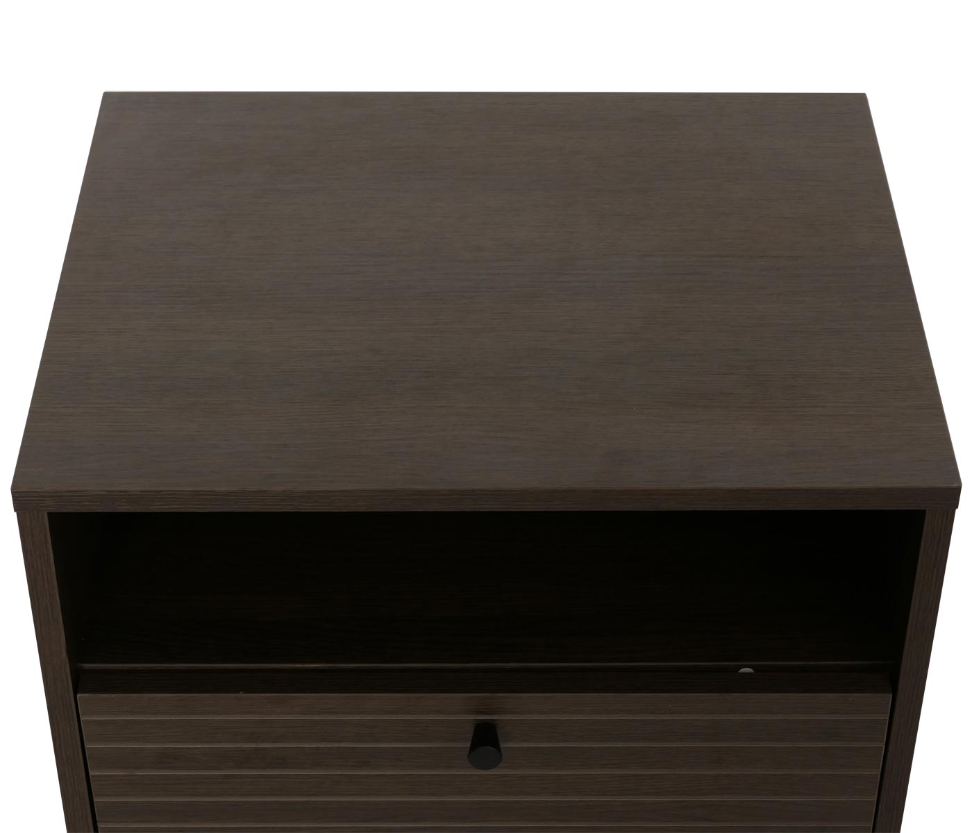 Cosmo Casa - Nachtkastje - Lade - Scandinavische Stijl - Metaal - Hout Melamine - Donkerbruin - 50x40x50cm