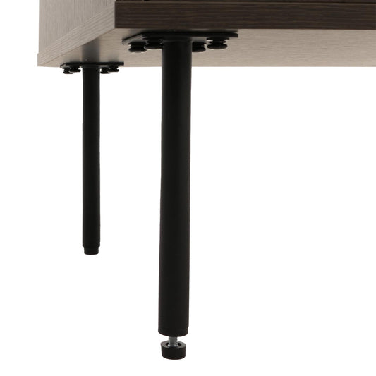 Cosmo Casa - Nachtkastje - Lade - Scandinavische Stijl - Metaal - Hout Melamine - Donkerbruin - 50x40x50cm