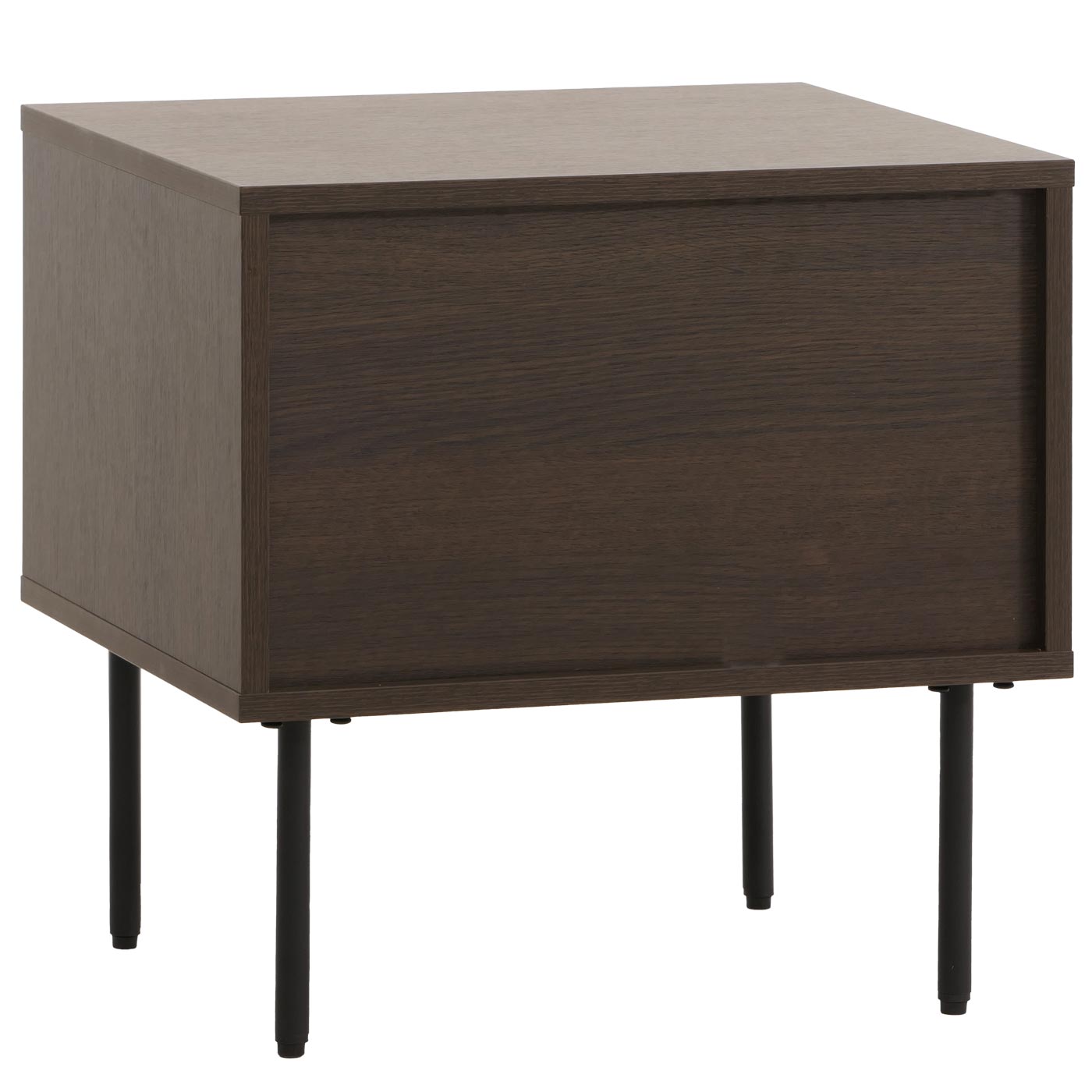 Cosmo Casa - Nachtkastje - Lade - Scandinavische Stijl - Metaal - Hout Melamine - Donkerbruin - 50x40x50cm