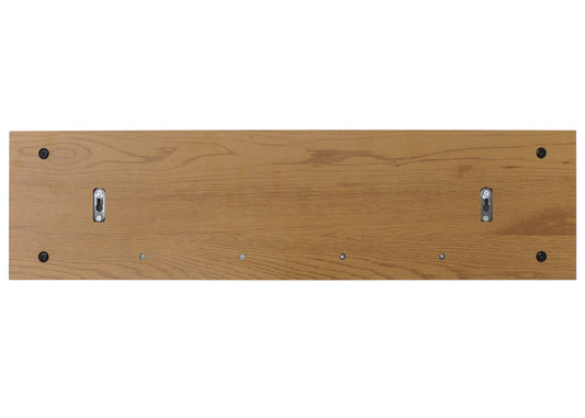 Cosmo Casa - Wandkapstok - 2 Kledingroedes - 4 Haken - Scandinavische Stijl - Metaal - Hout Melamine - Naturel - 20x80x27cm