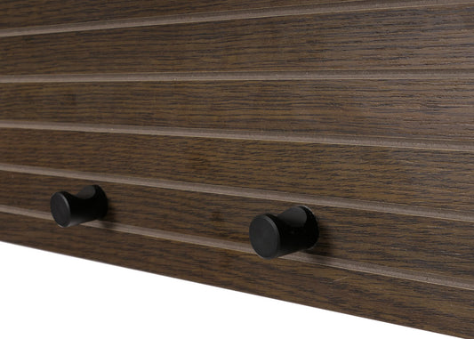 Cosmo Casa - Wandkapstok - 2 Kledingroedes - 4 Haken - Scandinavische Stijl - Metaal - Hout Melamine - Donkerbruin - 20x80x27cm