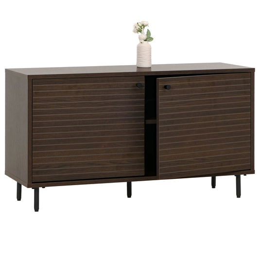 Cosmo Casa - Kledingkast Ladekast - Scandinavische Stijl - Metaal en Houtmelamine - 53x94x35cm - Donkerbruin