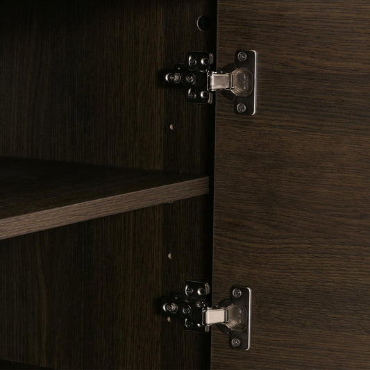 Cosmo Casa - Kledingkast Ladekast - Scandinavische Stijl - Metaal en Houtmelamine - 53x94x35cm - Donkerbruin