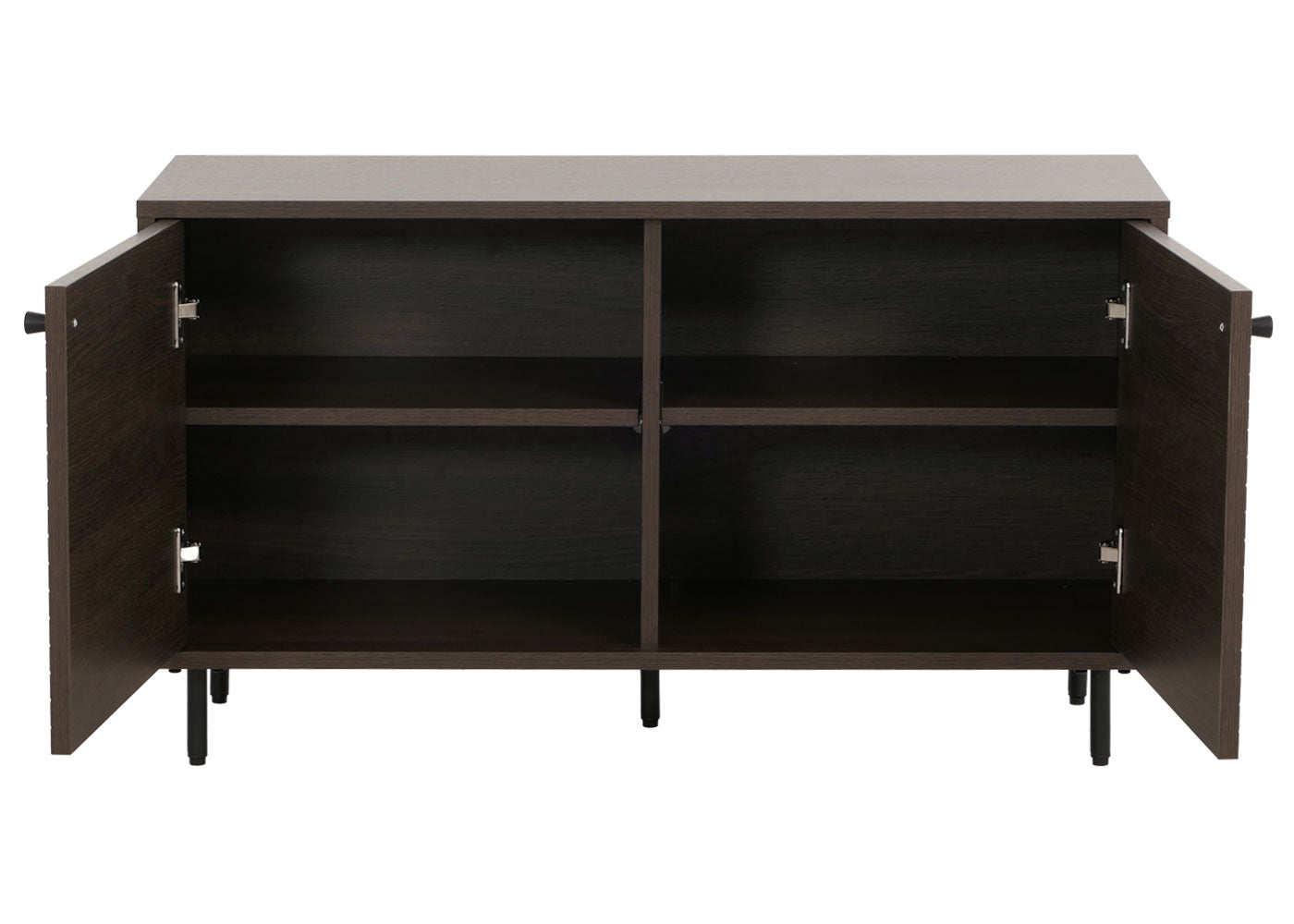 Cosmo Casa - Kledingkast Ladekast - Scandinavische Stijl - Metaal en Houtmelamine - 53x94x35cm - Donkerbruin