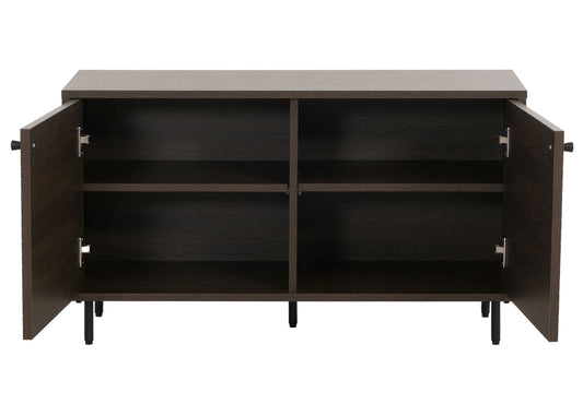 Cosmo Casa - Kledingkast Ladekast - Scandinavische Stijl - Metaal en Houtmelamine - 53x94x35cm - Donkerbruin