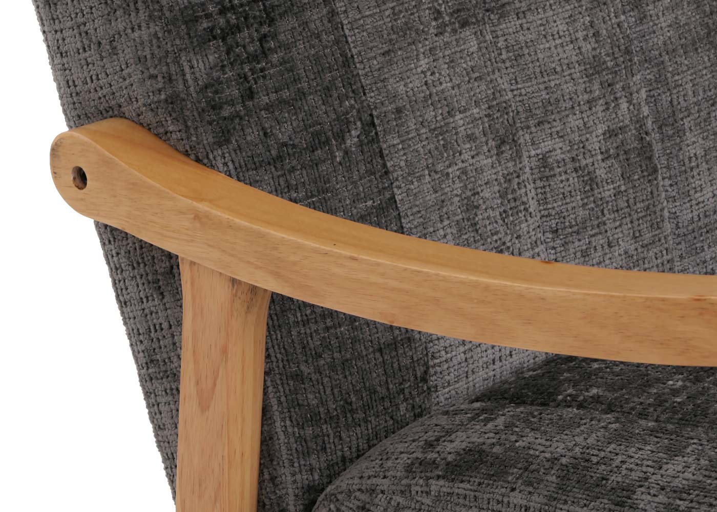 Cosmo Casa - Schommelstoel - Relaxstoel - Hout - FSC Gecertificeerd - Stoftextiel Chenille - 465gm - Donkergrijs - Naturel Frame