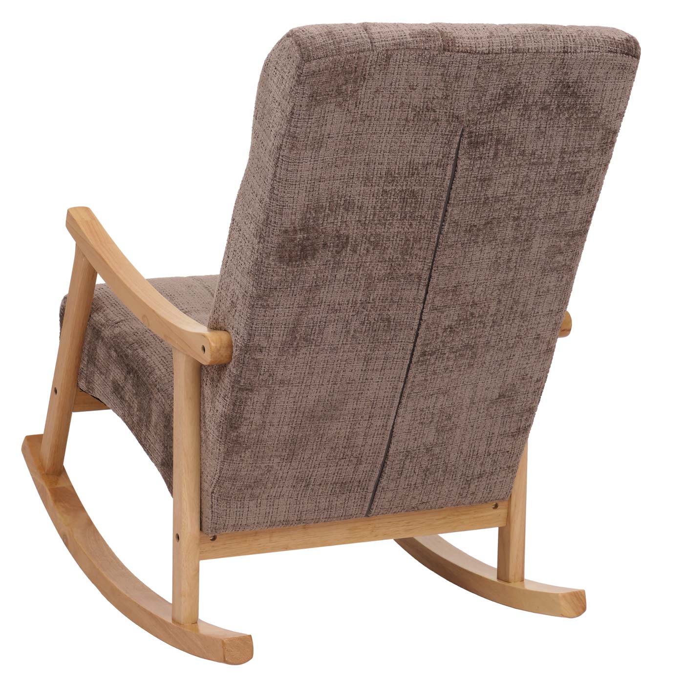 Cosmo Casa - Schommelstoel - Relaxstoel - Hout - FSC Gecertificeerd - Stoftextiel Chenille - 465gm - Bruin - Naturel Frame