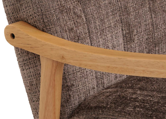 Cosmo Casa - Schommelstoel - Relaxstoel - Hout - FSC Gecertificeerd - Stoftextiel Chenille - 465gm - Bruin - Naturel Frame