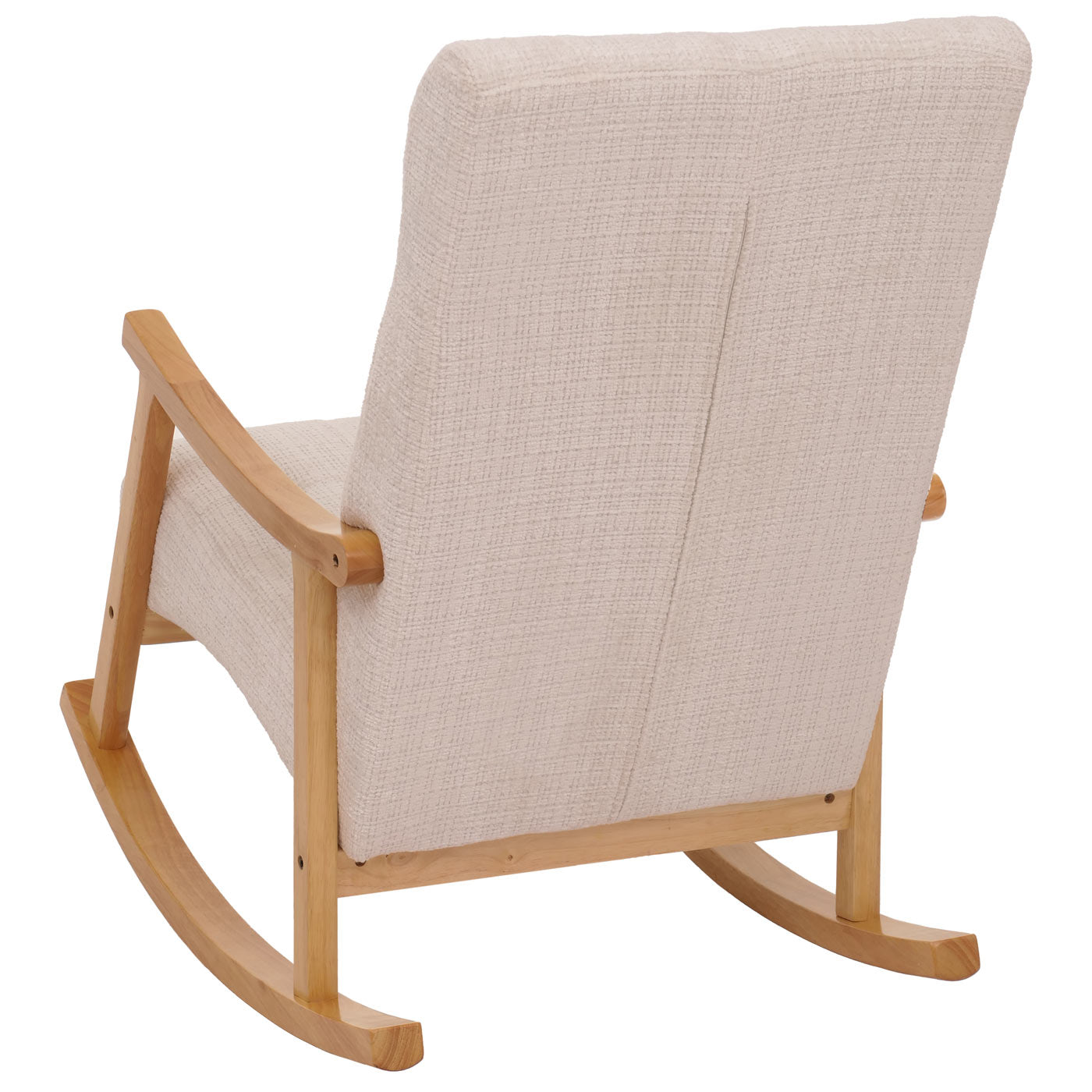 Cosmo Casa - Schommelstoel - Relaxstoel - Hout - FSC Gecertificeerd - Stoftextiel Chenille - 465gm - Crème - Naturel Frame