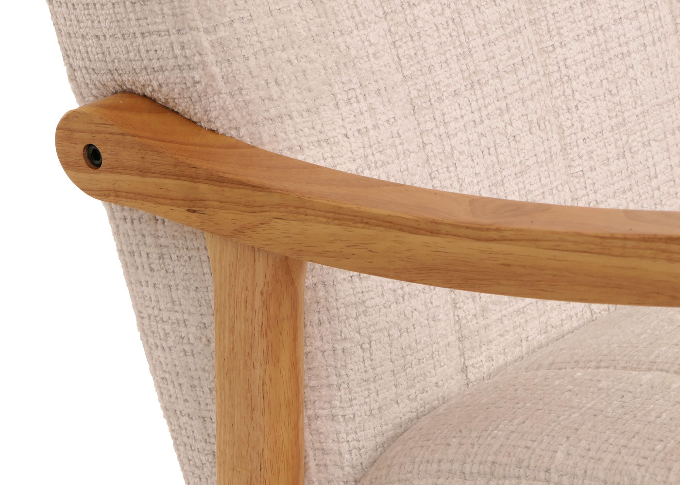 Cosmo Casa - Schommelstoel - Relaxstoel - Hout - FSC Gecertificeerd - Stoftextiel Chenille - 465gm - Crème - Naturel Frame