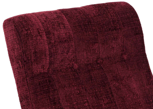 Cosmo Casa - Schommelstoel - Relaxstoel - Hout - FSC Gecertificeerd - Stoftextiel Chenille - 465gm - Bordeaux - Natuurlijk Frame