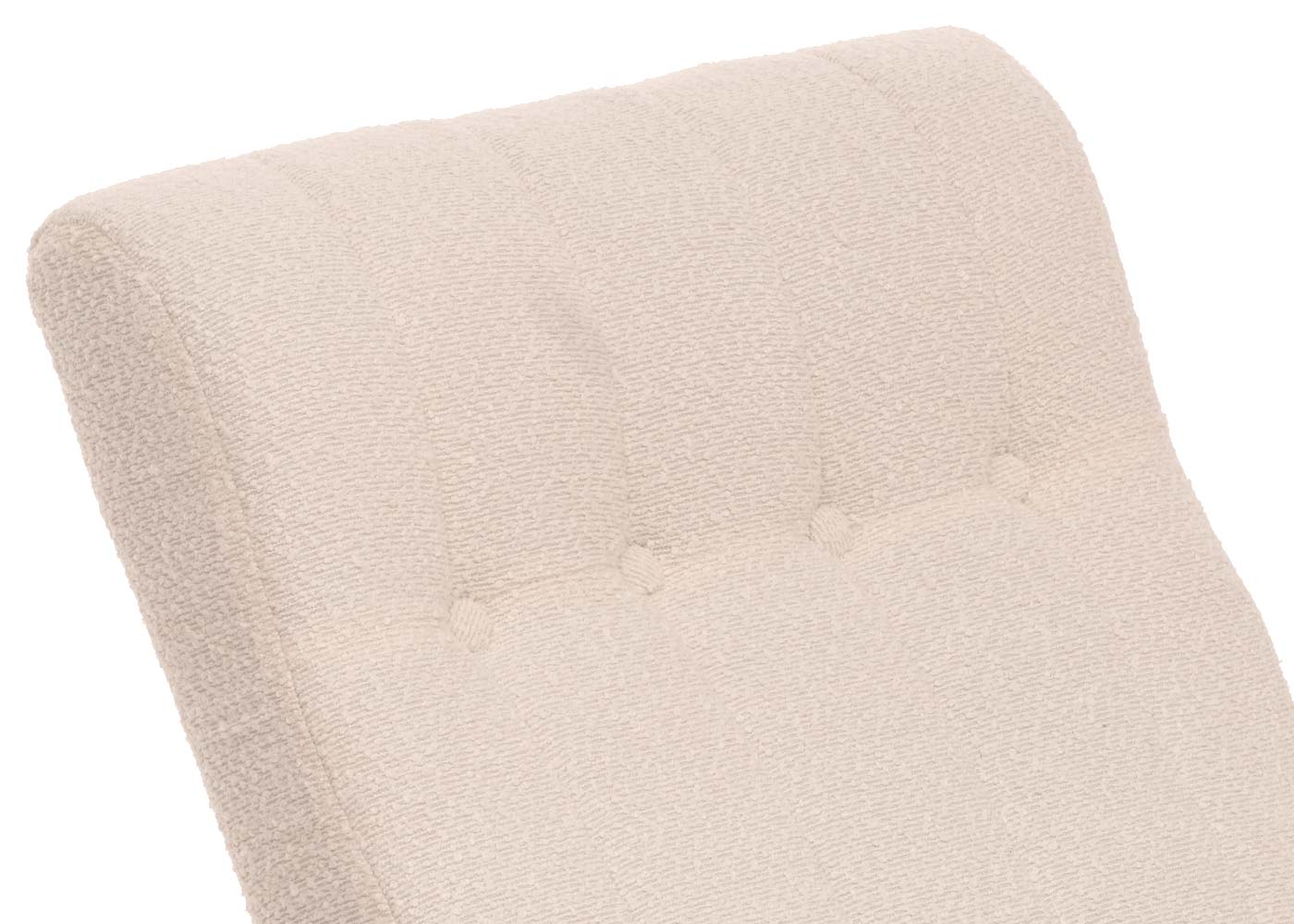 Cosmo Casa - Schommelstoel - Relaxstoel - Hout - FSC Gecertificeerd - Stoftextiel Bouclé - 450gm - Crème - Naturel Frame