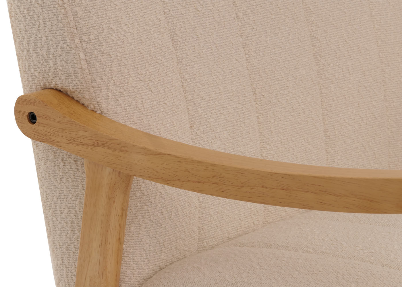 Cosmo Casa - Schommelstoel - Relaxstoel - Hout - FSC Gecertificeerd - Stoftextiel Bouclé - 450gm - Beige - Naturel Frame