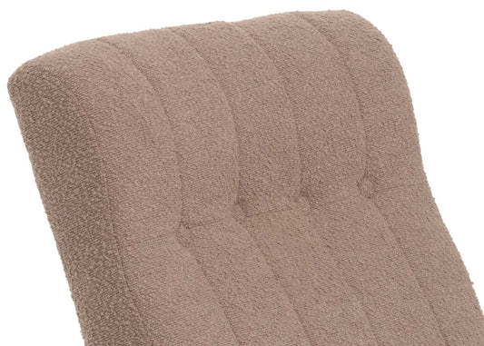 Cosmo Casa - Schommelstoel - Relaxstoel - Hout - FSC Gecertificeerd - Stoftextiel Bouclé - 450gm - Taupe - Naturel Frame