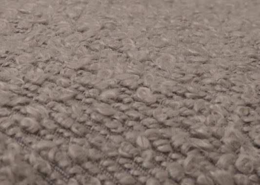 Cosmo Casa - Schommelstoel - Relaxstoel - Hout - FSC Gecertificeerd - Stoftextiel Bouclé - 450gm - Grijs - Naturel Frame