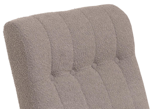 Cosmo Casa - Schommelstoel - Relaxstoel - Hout - FSC Gecertificeerd - Stoftextiel Bouclé - 450gm - Grijs - Naturel Frame