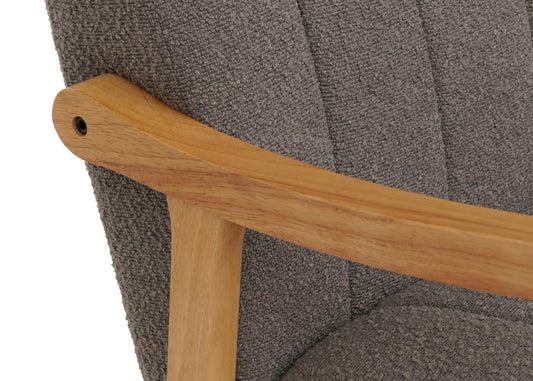 Cosmo Casa - Schommelstoel - Relaxstoel - Hout - FSC Gecertificeerd - Stoftextiel Bouclé - 450gm - Donkergrijs - Naturel Frame