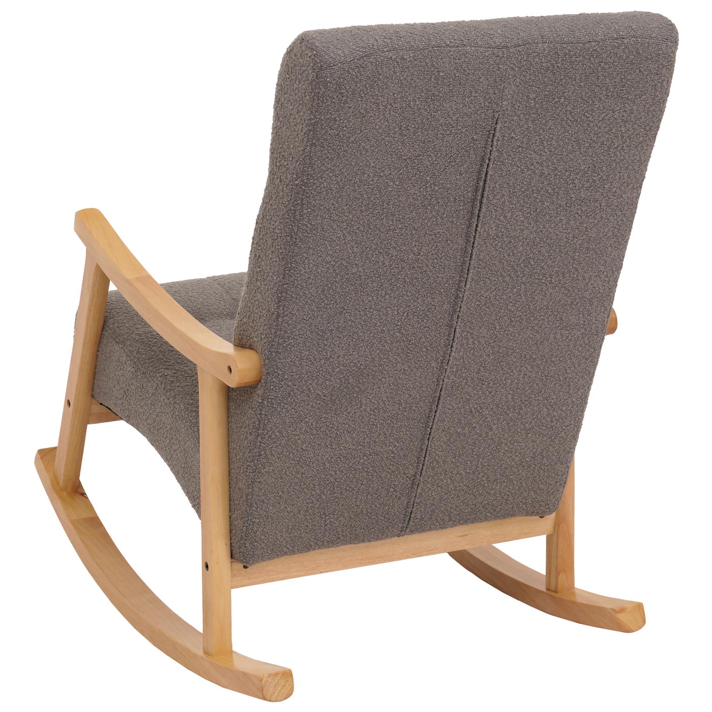 Cosmo Casa - Schommelstoel - Relaxstoel - Hout - FSC Gecertificeerd - Stoftextiel Bouclé - 450gm - Donkergrijs - Naturel Frame