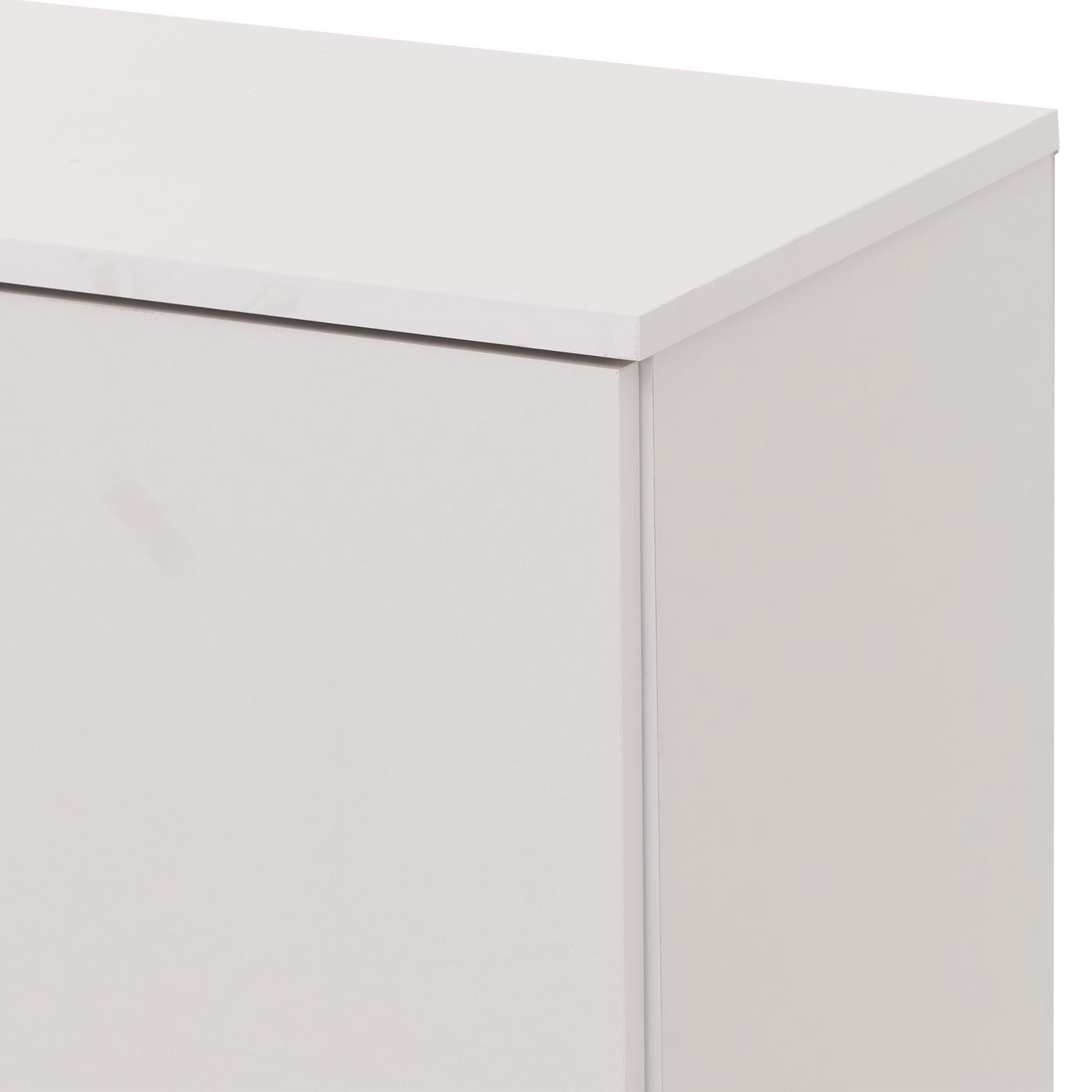 Cosmo Casa - Ladekast - Dressoirkast - 3D Geweven Design - 2 Deuren - 3 Opbergvakken - Soft-Close - 82x80x37cm - Wit