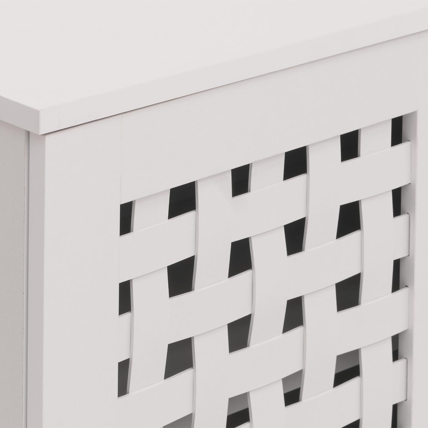 Cosmo Casa - Ladekast - Dressoirkast - 3D Geweven Design - 2 Deuren - 3 Opbergvakken - Soft-Close - 82x80x37cm - Wit