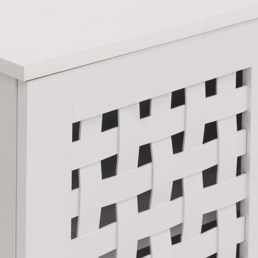 Cosmo Casa - Ladekast - Dressoirkast - 3D Geweven Design - 2 Deuren - 3 Opbergvakken - Soft-Close - 82x80x37cm - Wit