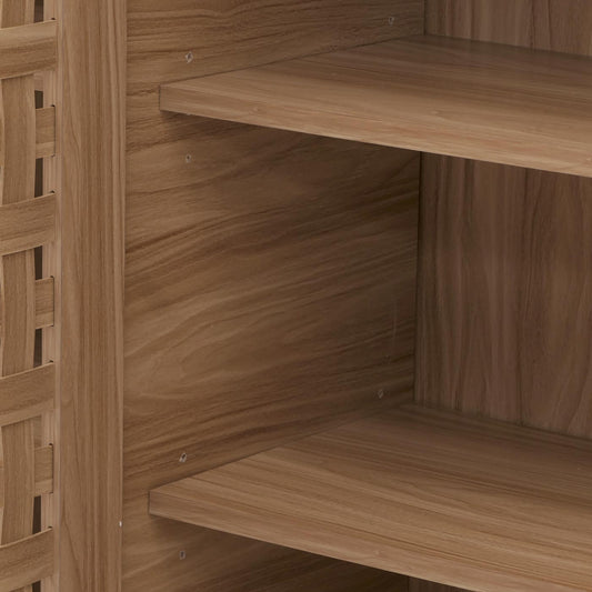 Cosmo Casa - Ladenkast - Dressoirkast - 3D Rieten Design - 2 Deuren - 3 Opbergvakken - Soft-Close - 82x80x37cm - Bruin