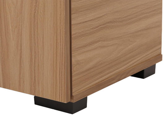 Cosmo Casa - Ladenkast - Dressoirkast - 3D Rieten Design - 2 Deuren - 3 Opbergvakken - Soft-Close - 82x80x37cm - Bruin