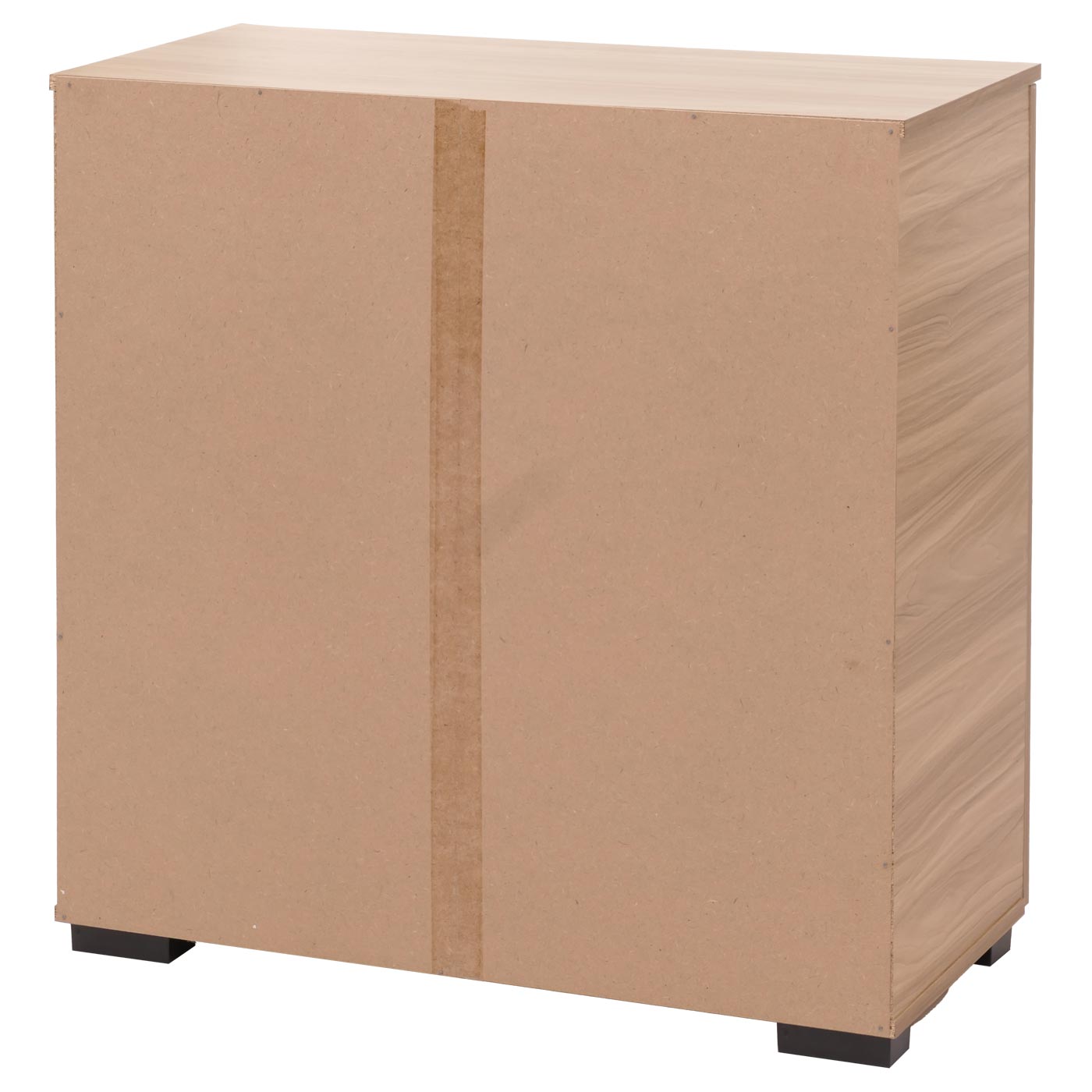 Cosmo Casa - Ladenkast - Dressoirkast - 3D Rieten Design - 2 Deuren - 3 Opbergvakken - Soft-Close - 82x80x37cm - Bruin