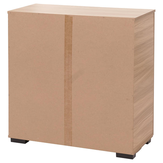 Cosmo Casa - Ladenkast - Dressoirkast - 3D Rieten Design - 2 Deuren - 3 Opbergvakken - Soft-Close - 82x80x37cm - Bruin