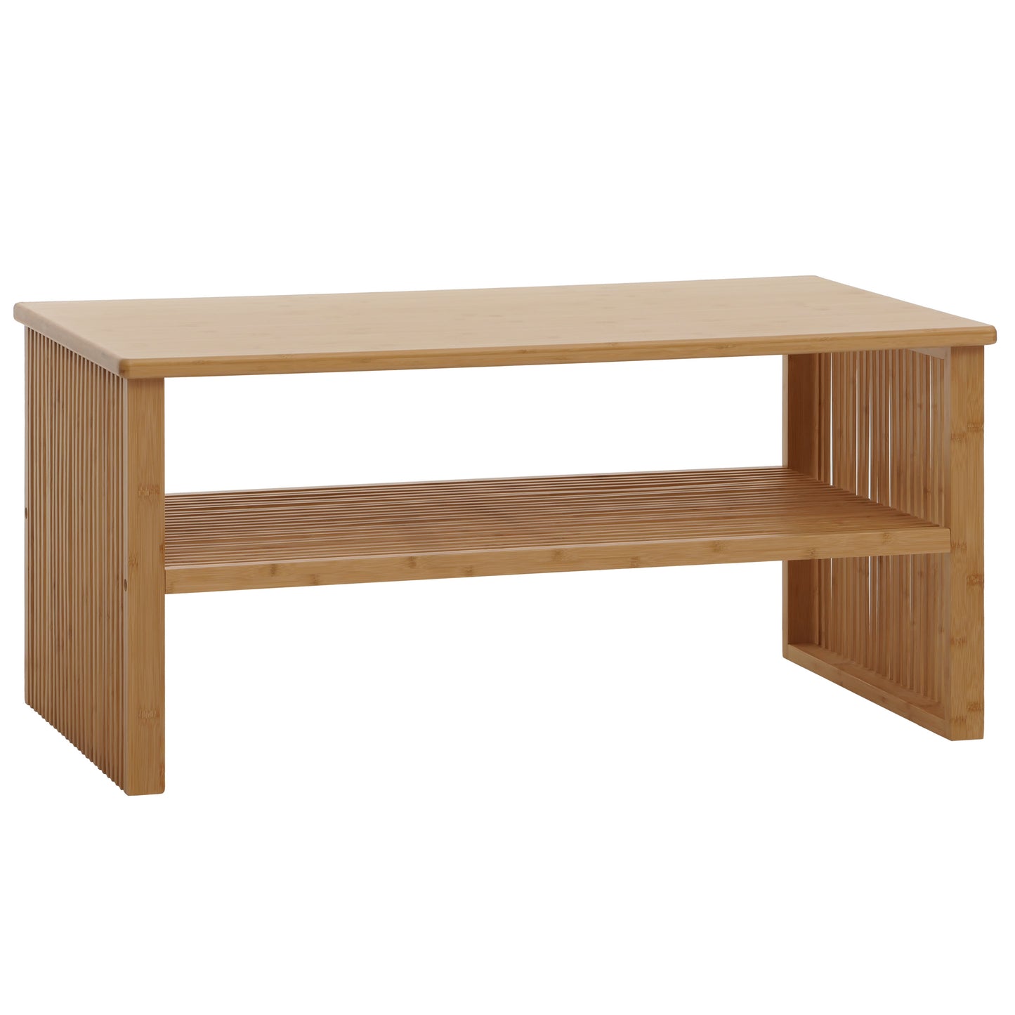 Cosmo Casa - Bamboe Salontafel - Woonkamertafel - Salontafel - Bijzettafel - Opbergvak - FSC Gecertificeerd - 46x97x55cm