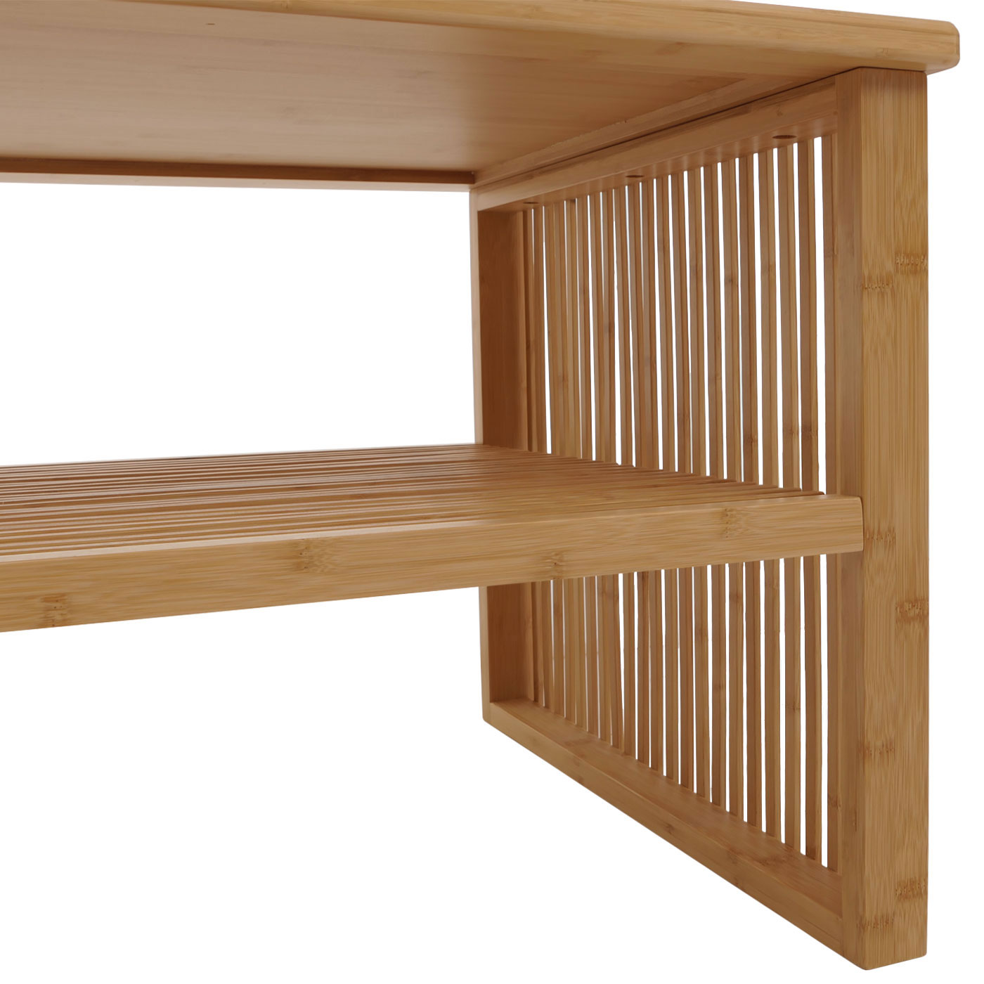 Cosmo Casa - Bamboe Salontafel - Woonkamertafel - Salontafel - Bijzettafel - Opbergvak - FSC Gecertificeerd - 46x97x55cm