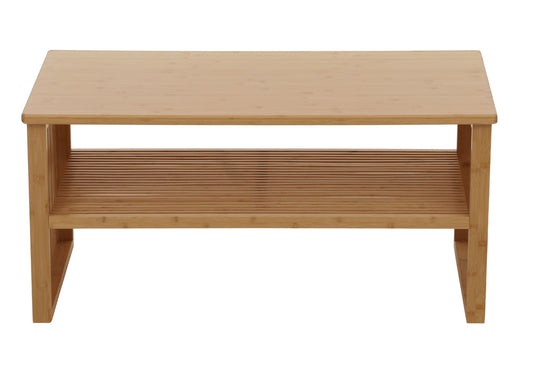 Cosmo Casa - Bamboe Salontafel - Woonkamertafel - Salontafel - Bijzettafel - Opbergvak - FSC Gecertificeerd - 46x97x55cm
