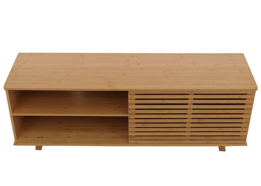 Cosmo Casa - Bamboe TV-rek - TV-tafel - Lowboard - Ladekast - Opbergvak - FSC Gecertificeerd - 50x140x40cm